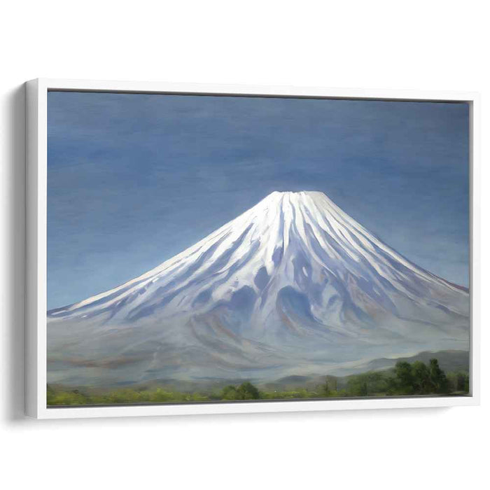 Frozen Melody: Snow-Capped Mountain Landscape Canvas Art Print