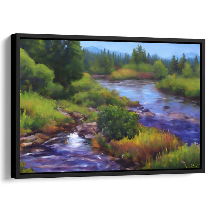 Verdant Brushstrokes of Nature: Lush Impressionist Landscape Canvas Art