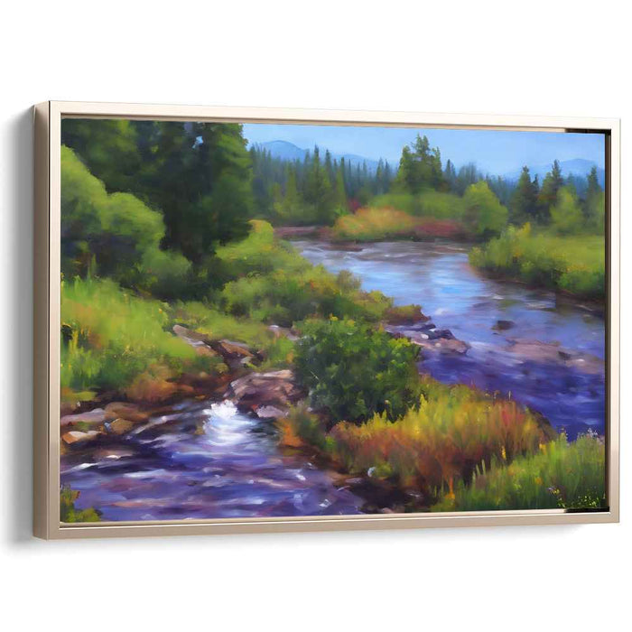 Verdant Brushstrokes of Nature: Lush Impressionist Landscape Canvas Art