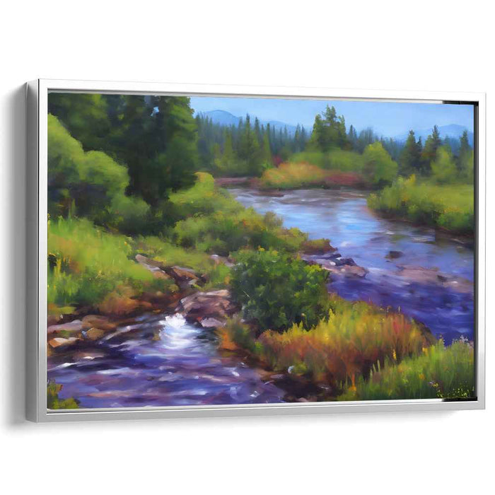 Verdant Brushstrokes of Nature: Lush Impressionist Landscape Canvas Art
