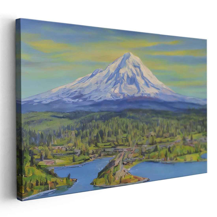 Tranquil Frosty Peaks: Serene Snow-Capped Splendor