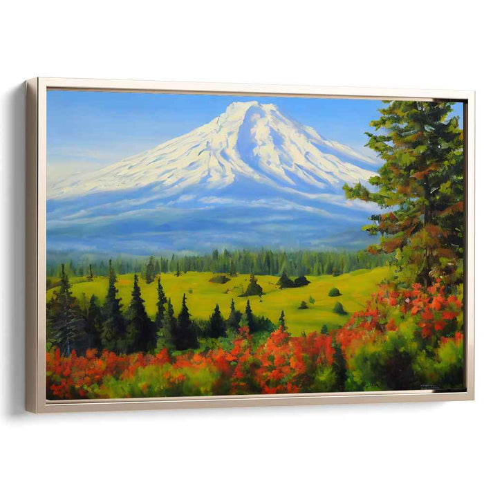 Whispers of Wildflower Dreams: Serene Landscape with Vibrant Wildflowers Canvas Art Print