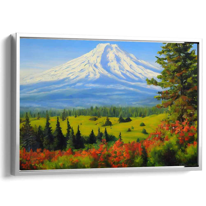 Whispers of Wildflower Dreams: Serene Landscape with Vibrant Wildflowers Canvas Art Print