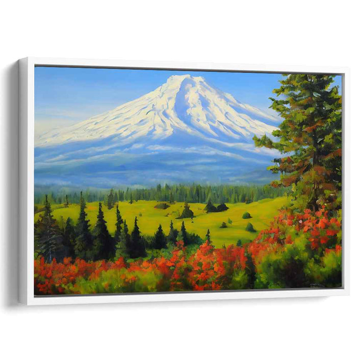 Whispers of Wildflower Dreams: Serene Landscape with Vibrant Wildflowers Canvas Art Print
