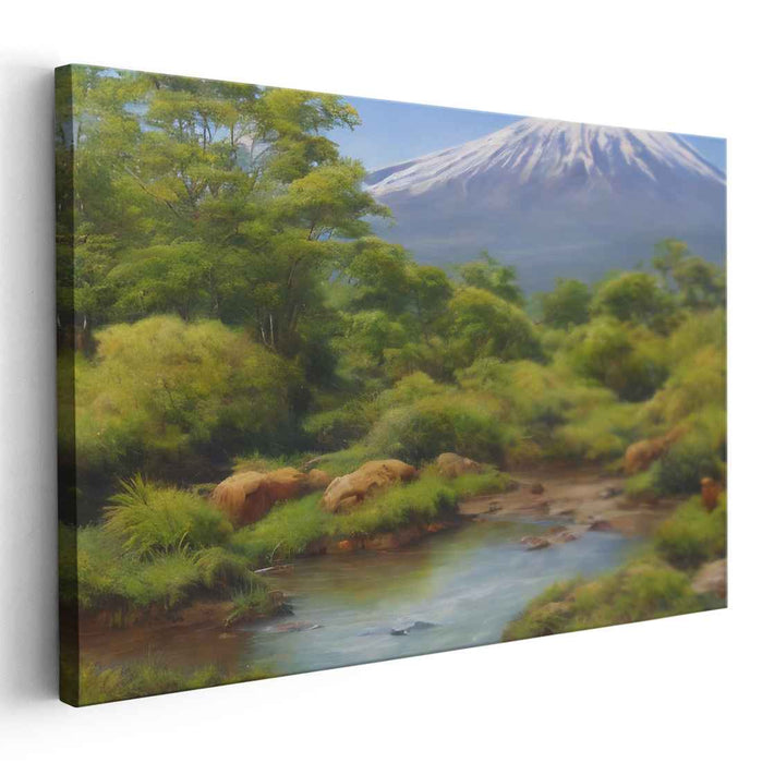 Whispering Pine Spirits: Tranquil Wilderness Landscape Canvas Art