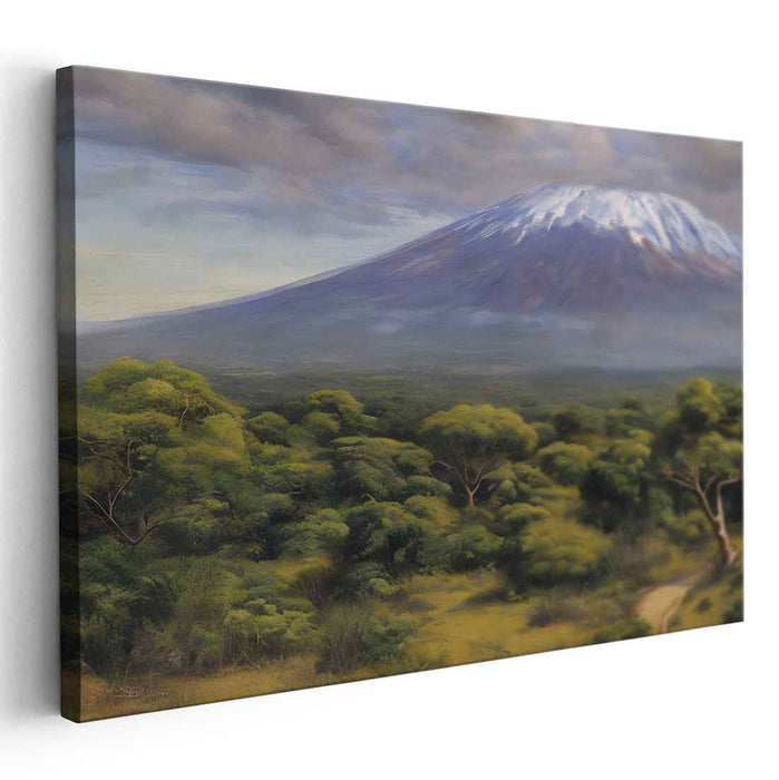 Peak Whisperings: Serene Mountain Landscape Canvas Art Print