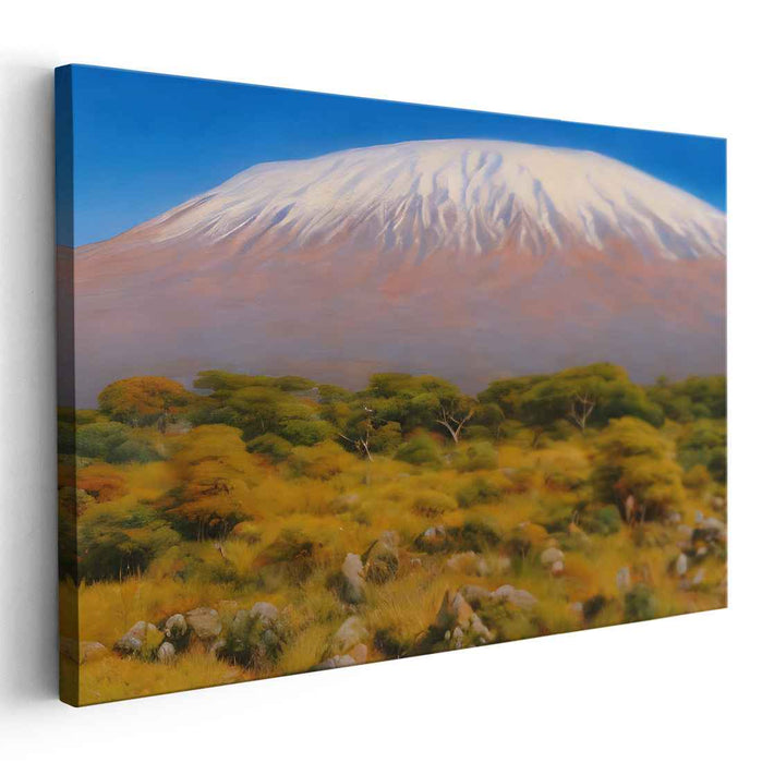 Savannah Dreamscape Mirage: Serene African Landscape Canvas Art Print