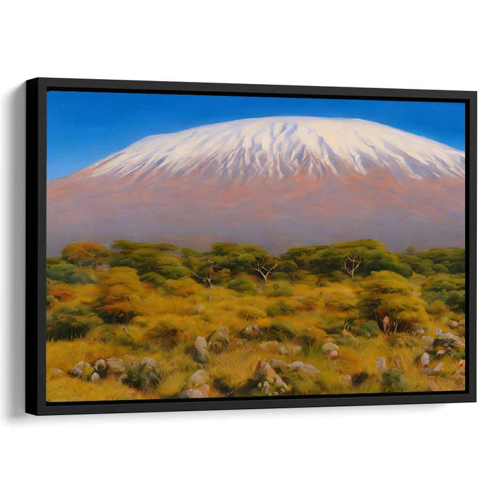 Savannah Dreamscape Mirage: Serene African Landscape Canvas Art Print