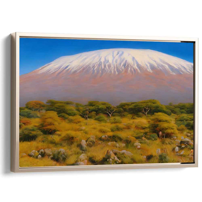 Savannah Dreamscape Mirage: Serene African Landscape Canvas Art Print