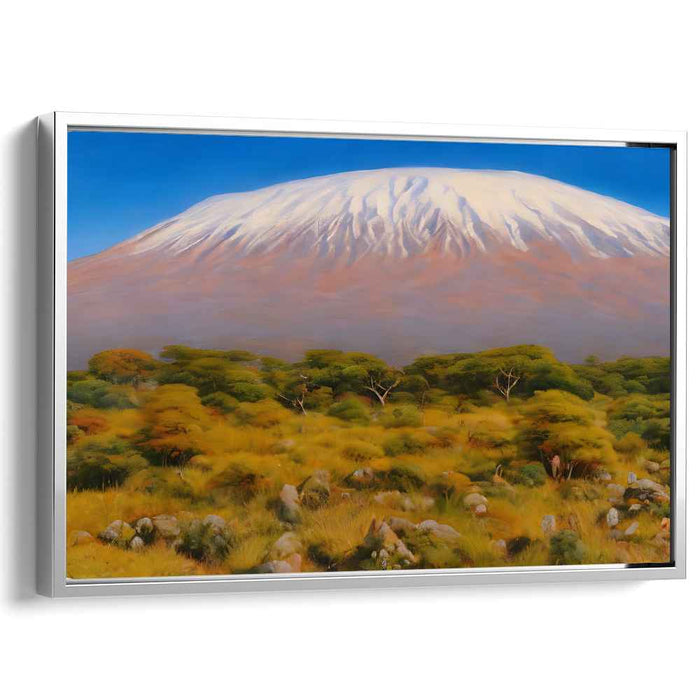 Savannah Dreamscape Mirage: Serene African Landscape Canvas Art Print