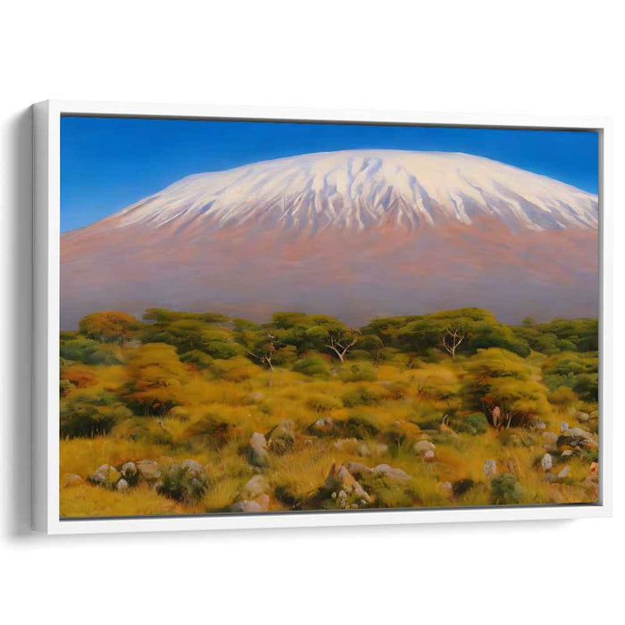 Savannah Dreamscape Mirage: Serene African Landscape Canvas Art Print