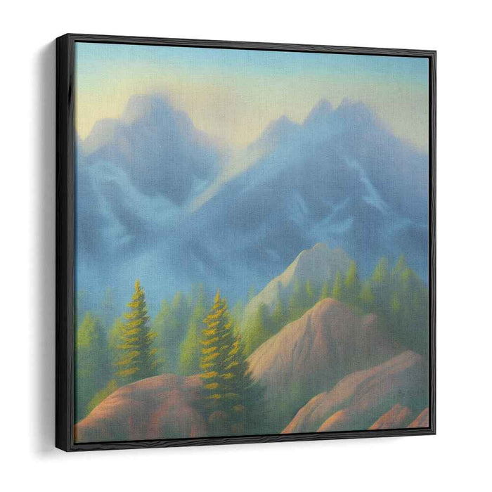 Ethereal Peakscape: Serene Mountain Landscape Canvas Art