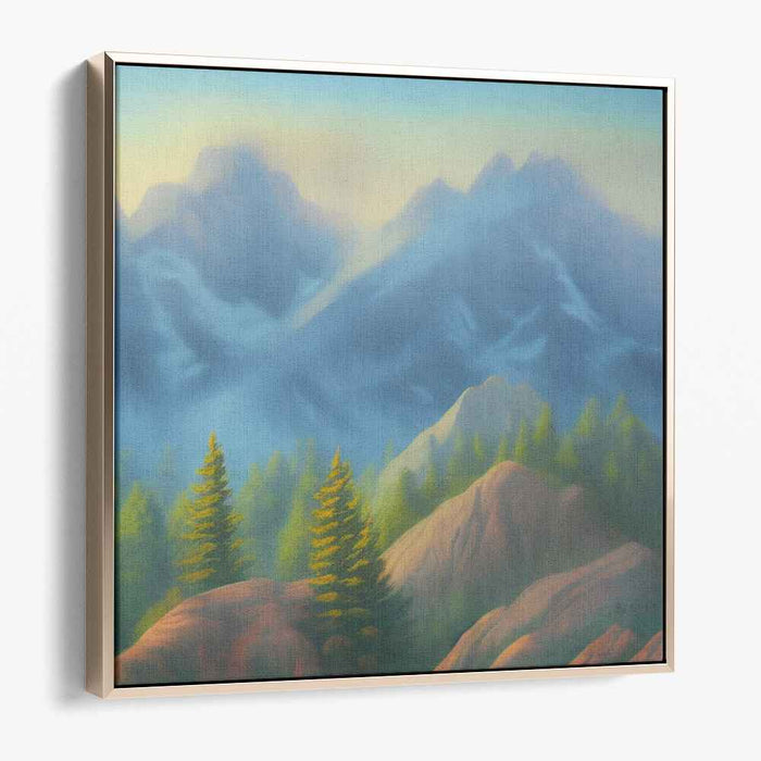 Ethereal Peakscape: Serene Mountain Landscape Canvas Art