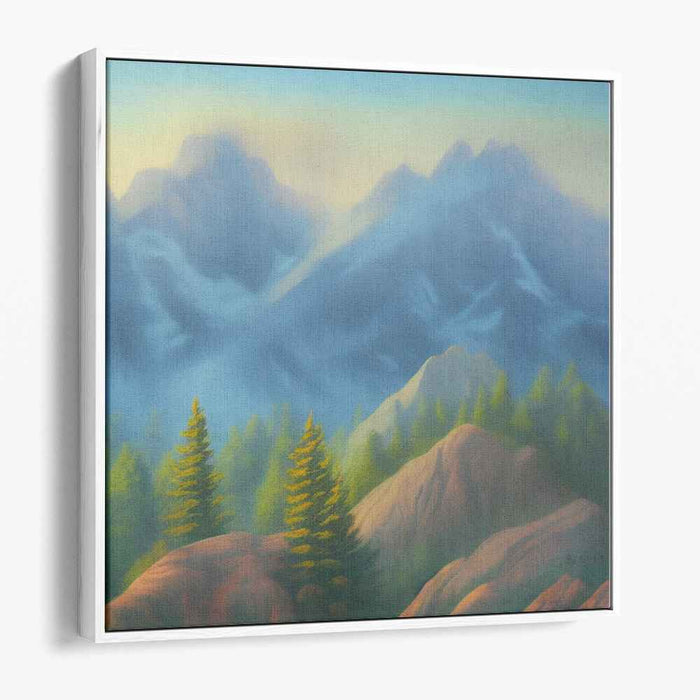 Ethereal Peakscape: Serene Mountain Landscape Canvas Art