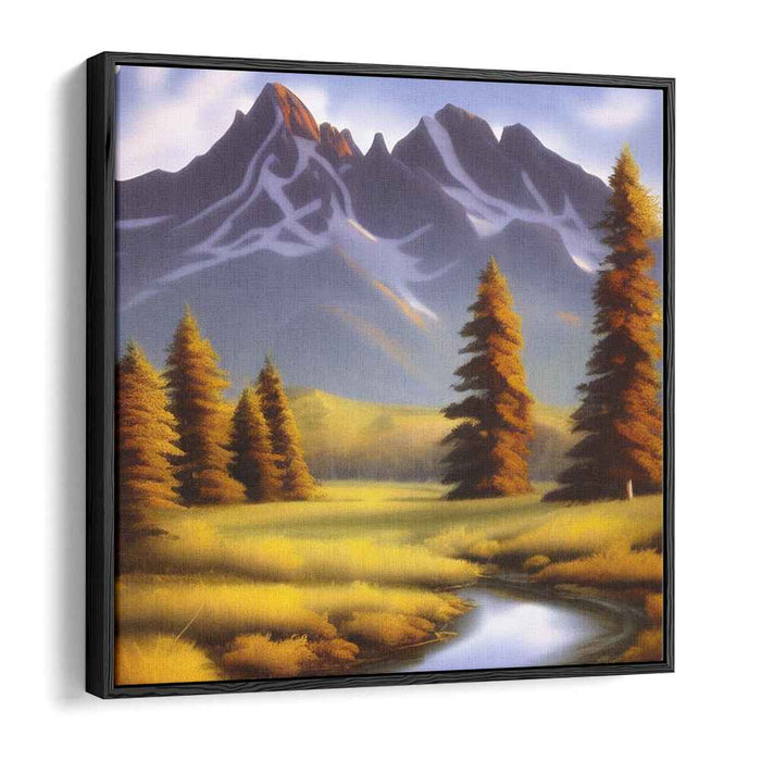 Tranquil Misty Mountain Escape: Serene Landscape Canvas Art