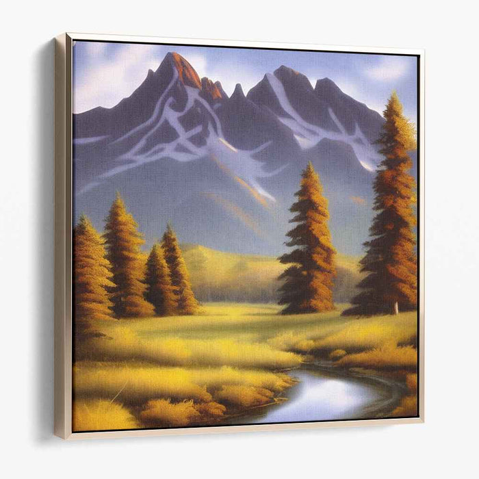 Tranquil Misty Mountain Escape: Serene Landscape Canvas Art