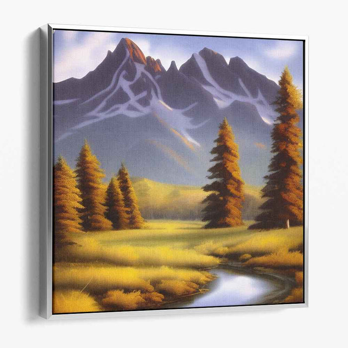 Tranquil Misty Mountain Escape: Serene Landscape Canvas Art