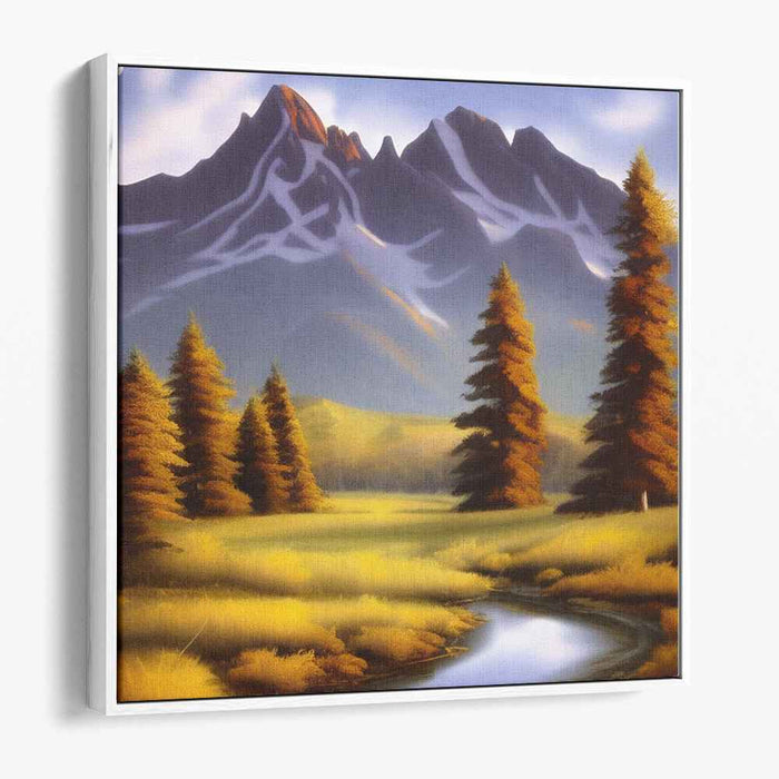 Tranquil Misty Mountain Escape: Serene Landscape Canvas Art