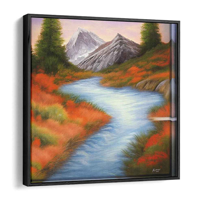 Verdant Waterscape Reverie: Lush Landscape and River Canvas Art