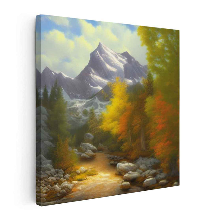 Zenith Ascent: Serene Mountain Landscape Canvas Art Print