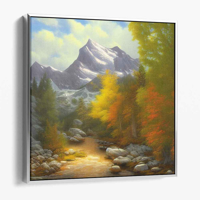 Zenith Ascent: Serene Mountain Landscape Canvas Art Print