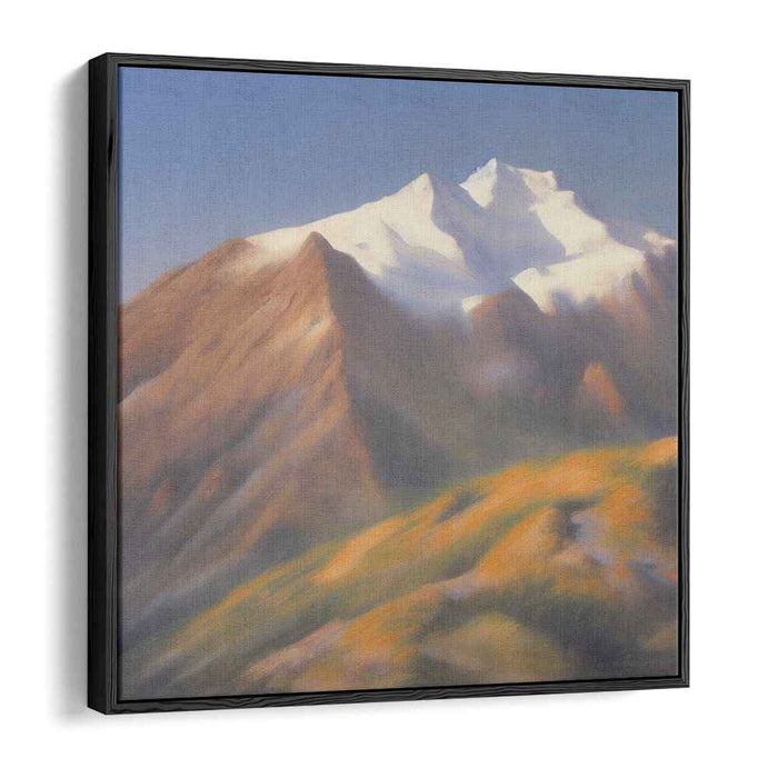 Snowfall Serenade: Snow-Capped Mountain Landscape Canvas Art Print