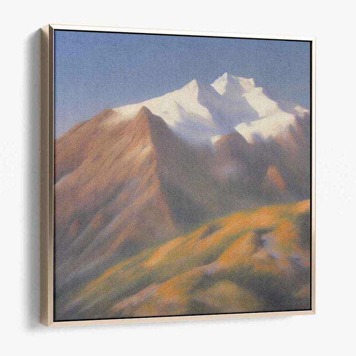 Snowfall Serenade: Snow-Capped Mountain Landscape Canvas Art Print