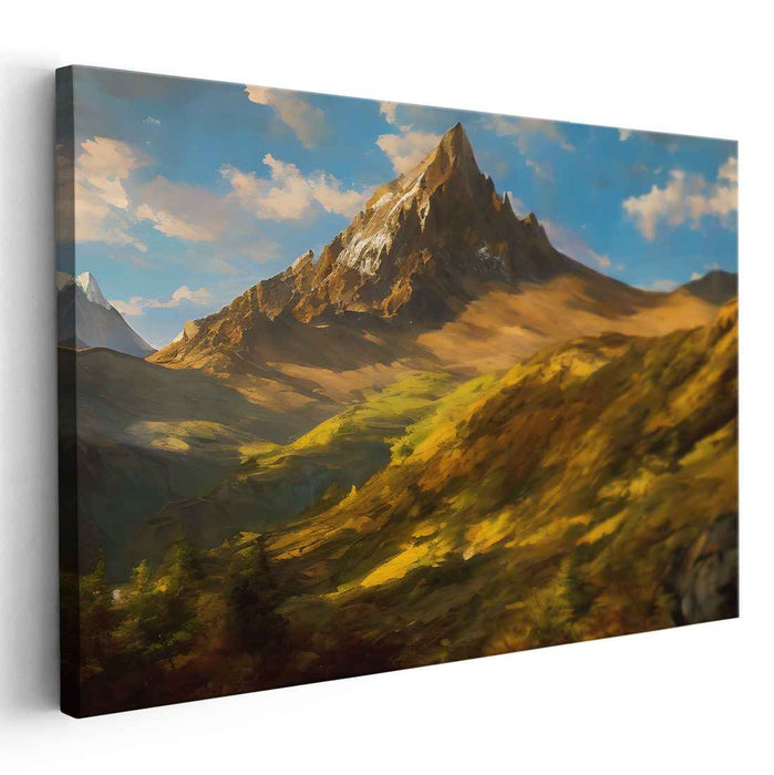 Dusk's Warm Embrace: Golden Sunset Landscape Canvas Art Print