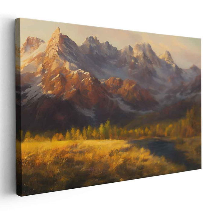 Twilight Summit Glow: Sunset Over Mountain Peaks