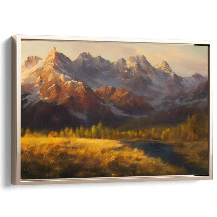 Twilight Summit Glow: Sunset Over Mountain Peaks