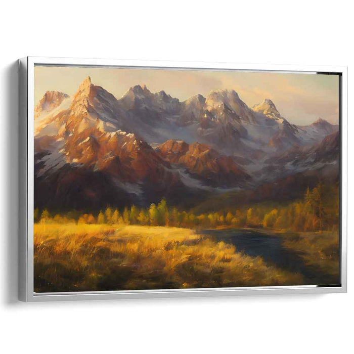 Twilight Summit Glow: Sunset Over Mountain Peaks