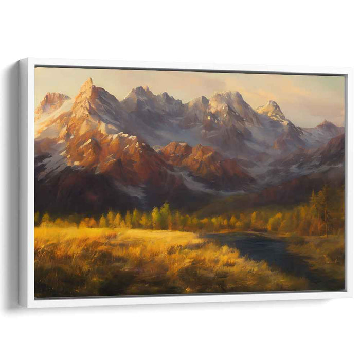 Twilight Summit Glow: Sunset Over Mountain Peaks