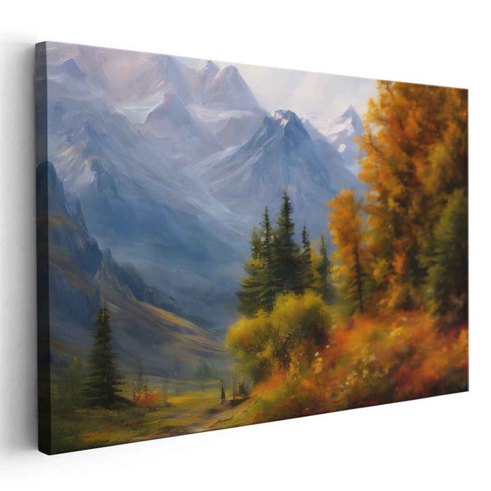 Verdant Peaks Serenade: Lush Mountain Landscape Canvas Art