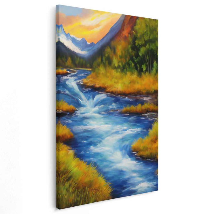 Silent Sentinel Peaks: Majestic Mountain Landscape Canvas Art Print