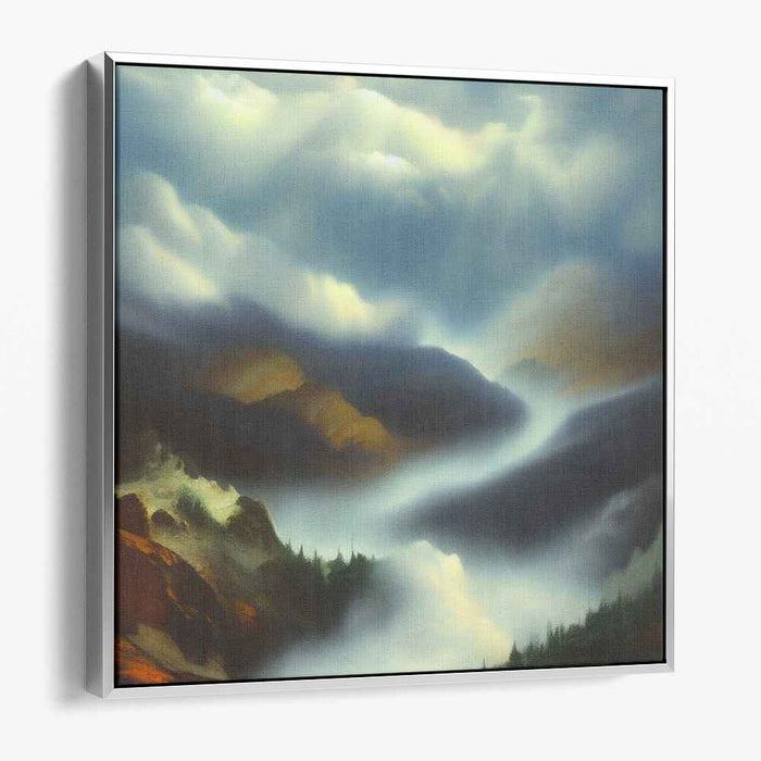 Mystic River: Luminous Landscape in Oil Canvas Art Print