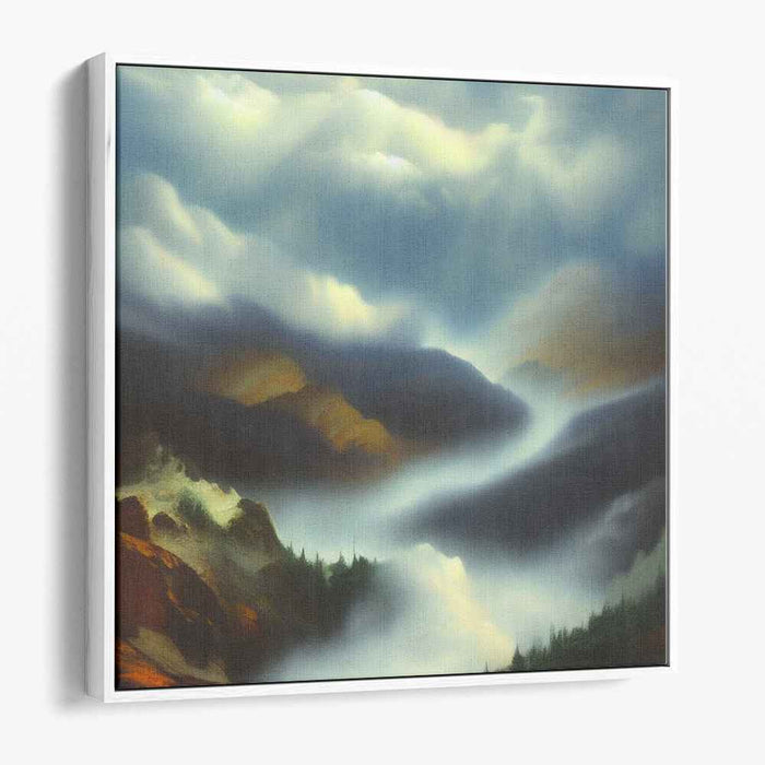 Mystic River: Luminous Landscape in Oil Canvas Art Print