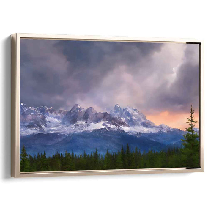 Stormy Horizon Melody: Dramatic Landscape Canvas Art Print
