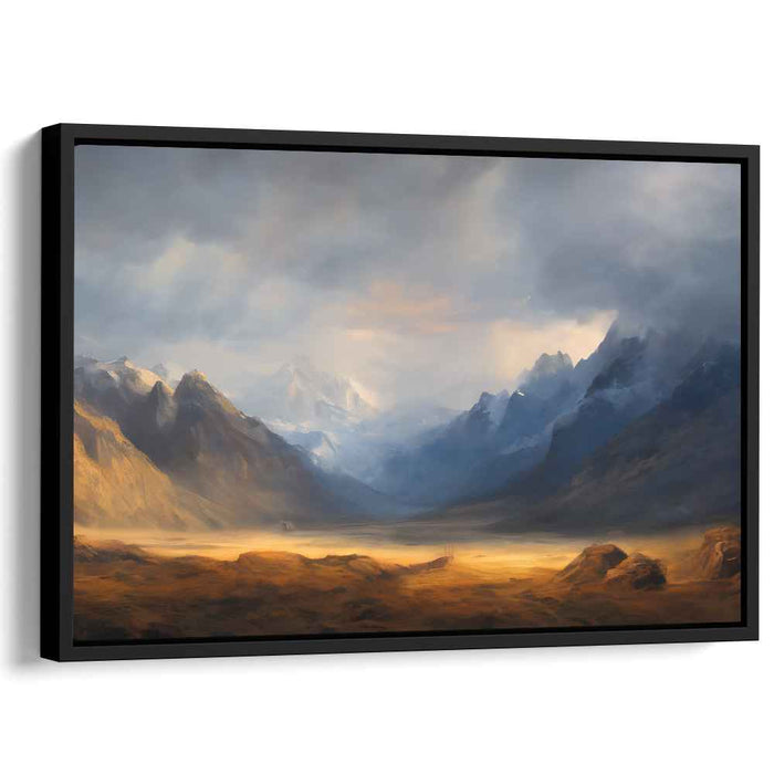 Whispers Among Misty Pines: Ethereal Landscape Canvas Art Print