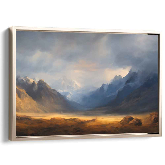 Whispers Among Misty Pines: Ethereal Landscape Canvas Art Print