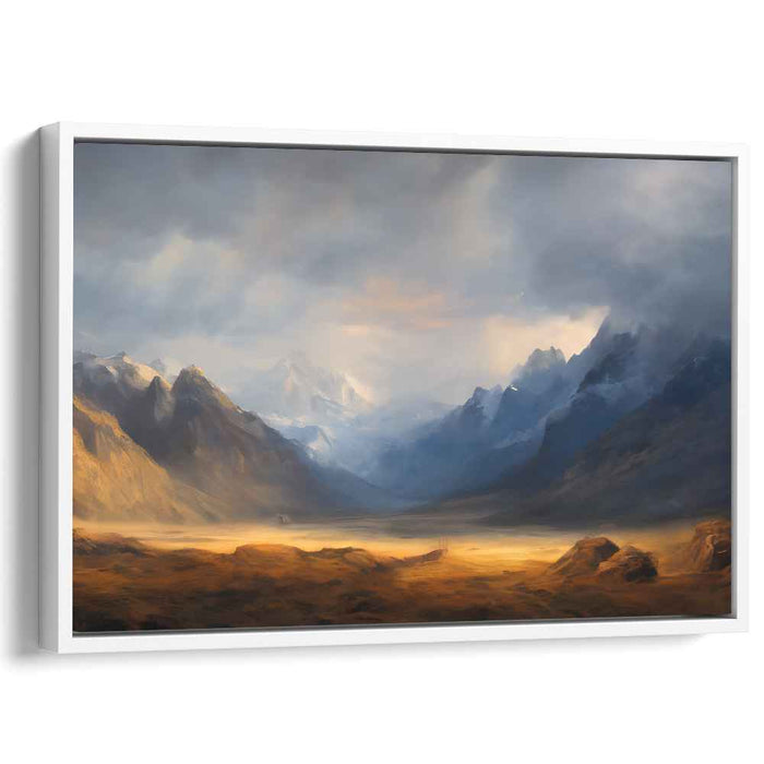 Whispers Among Misty Pines: Ethereal Landscape Canvas Art Print