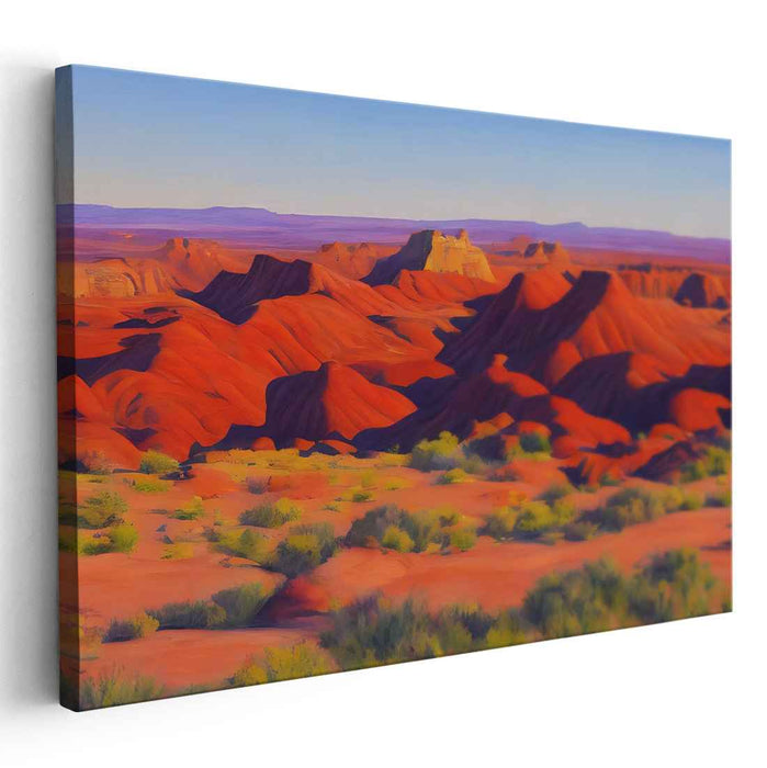 Sun-Kissed Desert Majesty: Vibrant Landscape Canvas Art Print