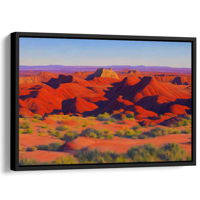 Sun-Kissed Desert Majesty: Vibrant Landscape Canvas Art Print