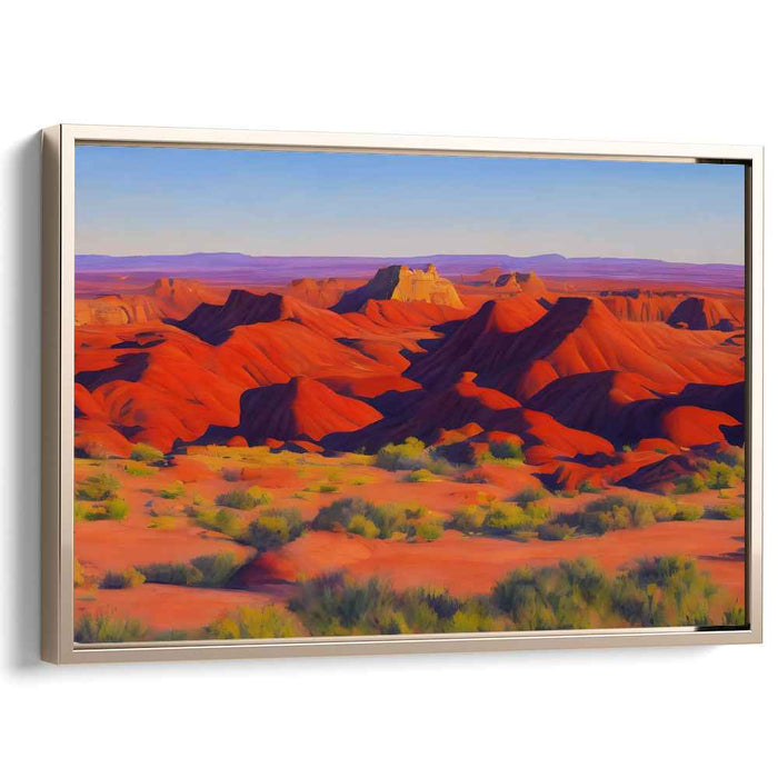 Sun-Kissed Desert Majesty: Vibrant Landscape Canvas Art Print