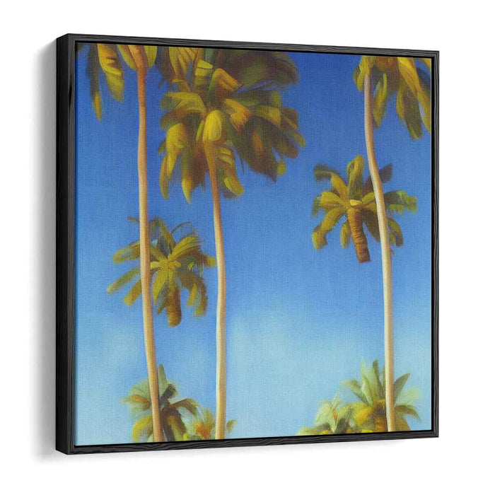 Tropical Breeze Chronicles: Palm Whispers under Azure Skies Canvas Art