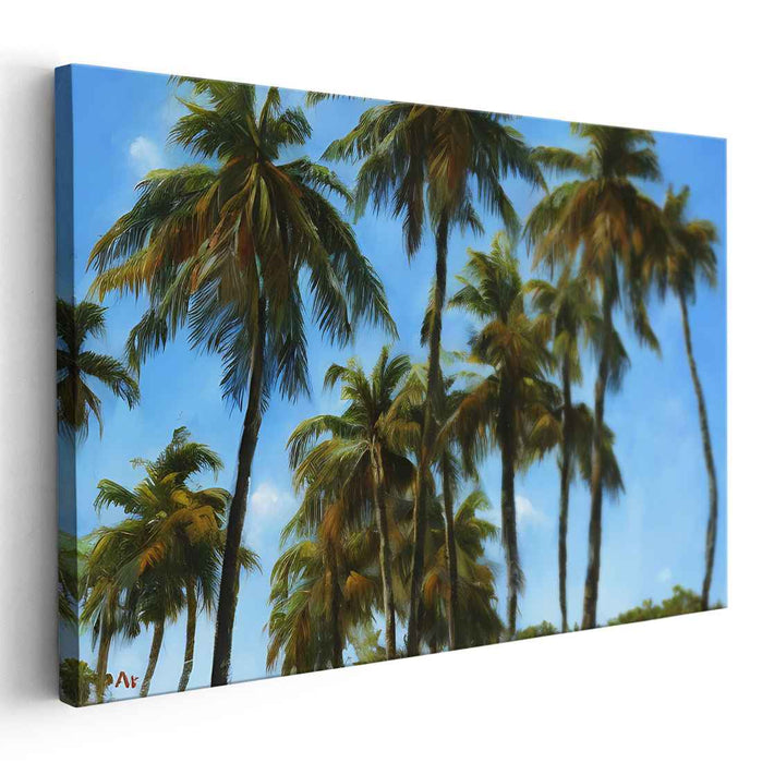 Paradise Palms: A Lush Tropical Landscape Canvas Art
