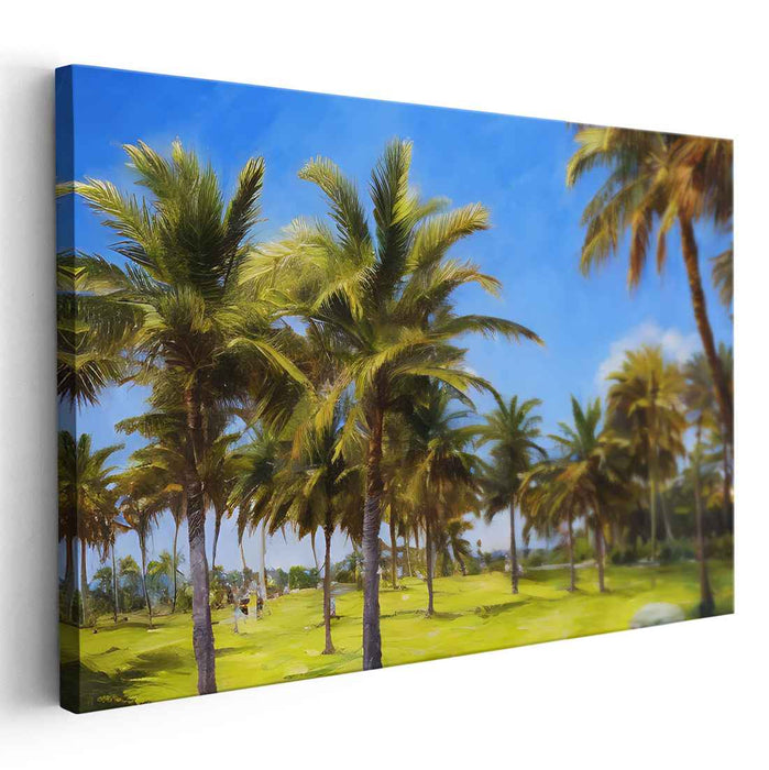 Tropical Bliss Canvas: Lush Palm Paradise Canvas Art