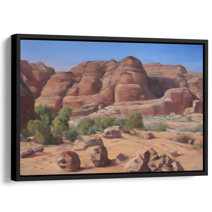 Ethereal Sands Whisper Harmony: Majestic Desert Landscape Oil Painting