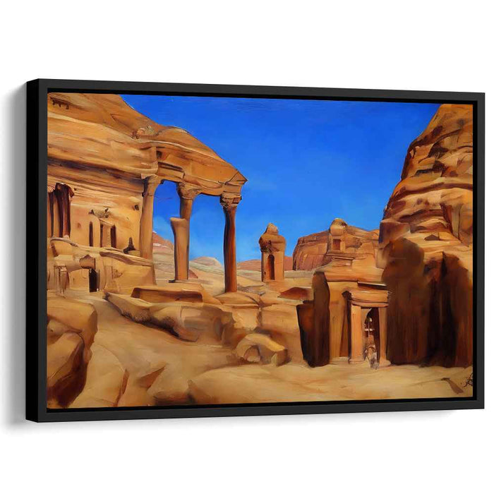 Ancient Elegance: Petra's Timeless Majesty in Ochre and Azure