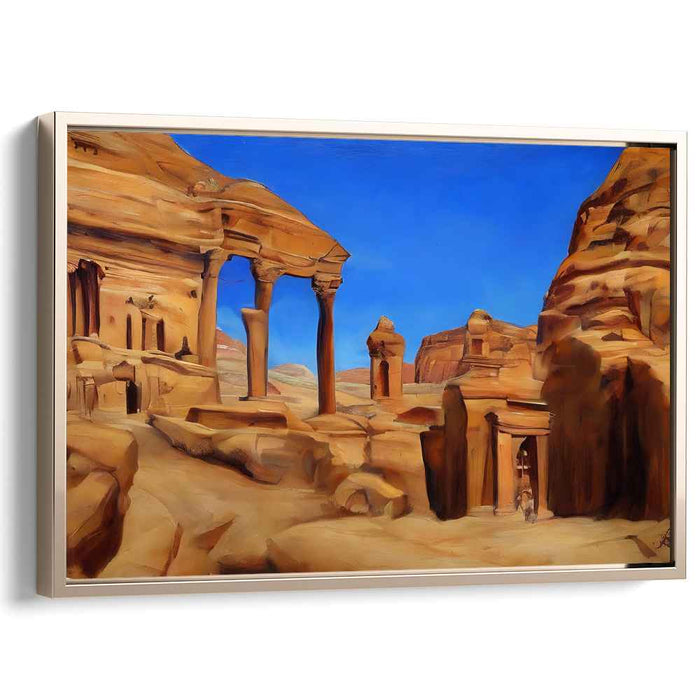 Ancient Elegance: Petra's Timeless Majesty in Ochre and Azure
