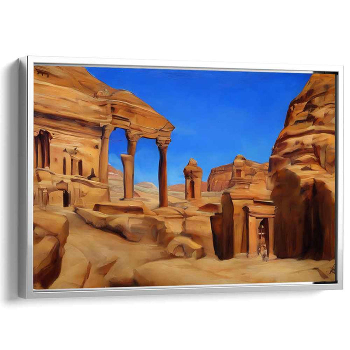 Ancient Elegance: Petra's Timeless Majesty in Ochre and Azure